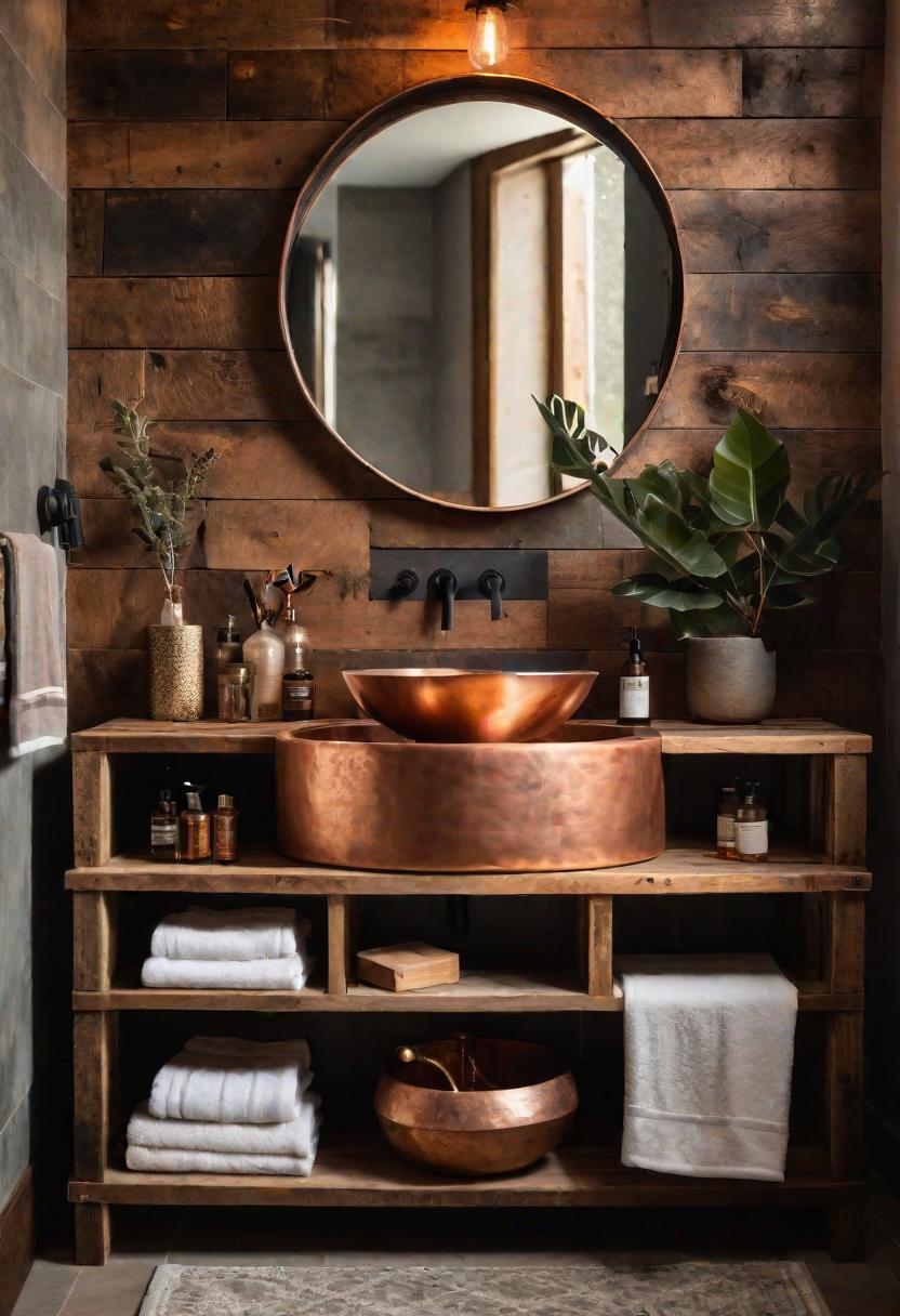27 Dreamy Boho Bathroom Inspirations for Your Home Makeover 10 5. Boho Bathroom: Copper Sink Charm-1