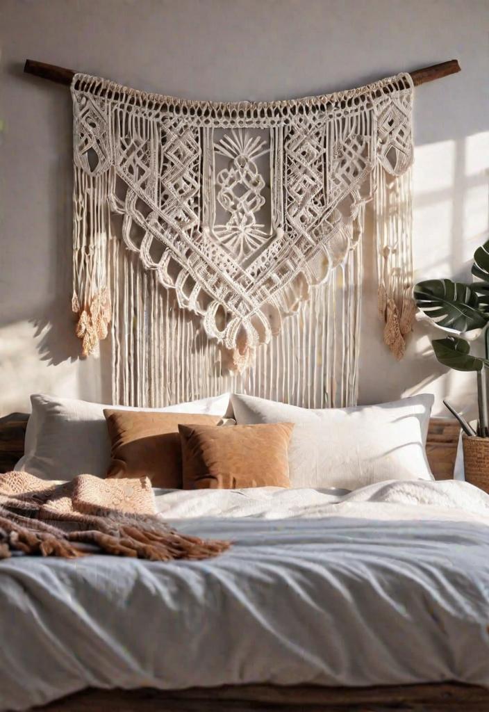 32 Artistic boho bedroom Ideas for 2024 3 1. Boho Bedroom: Macrame Wall Hangings-0