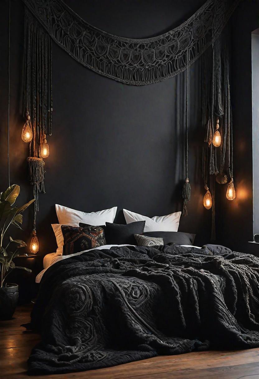 18 brave black bedroom ideas: hug elegance 15 12. Boho black bedroom retreat-0