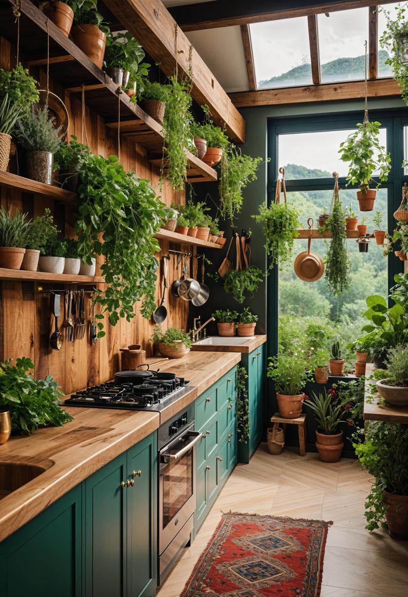 27 Stunning Boho Kitchen Designs That Will Inspire You 20 12. Boho Botanical Kitchen Decor-0