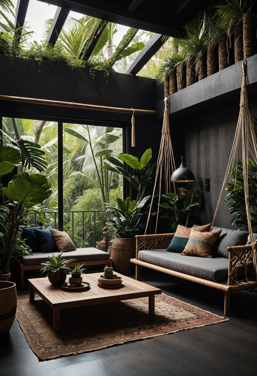 35 Gorgeous Dark Boho Living Room Inspirations 53 32. Boho Cabana Chic-1