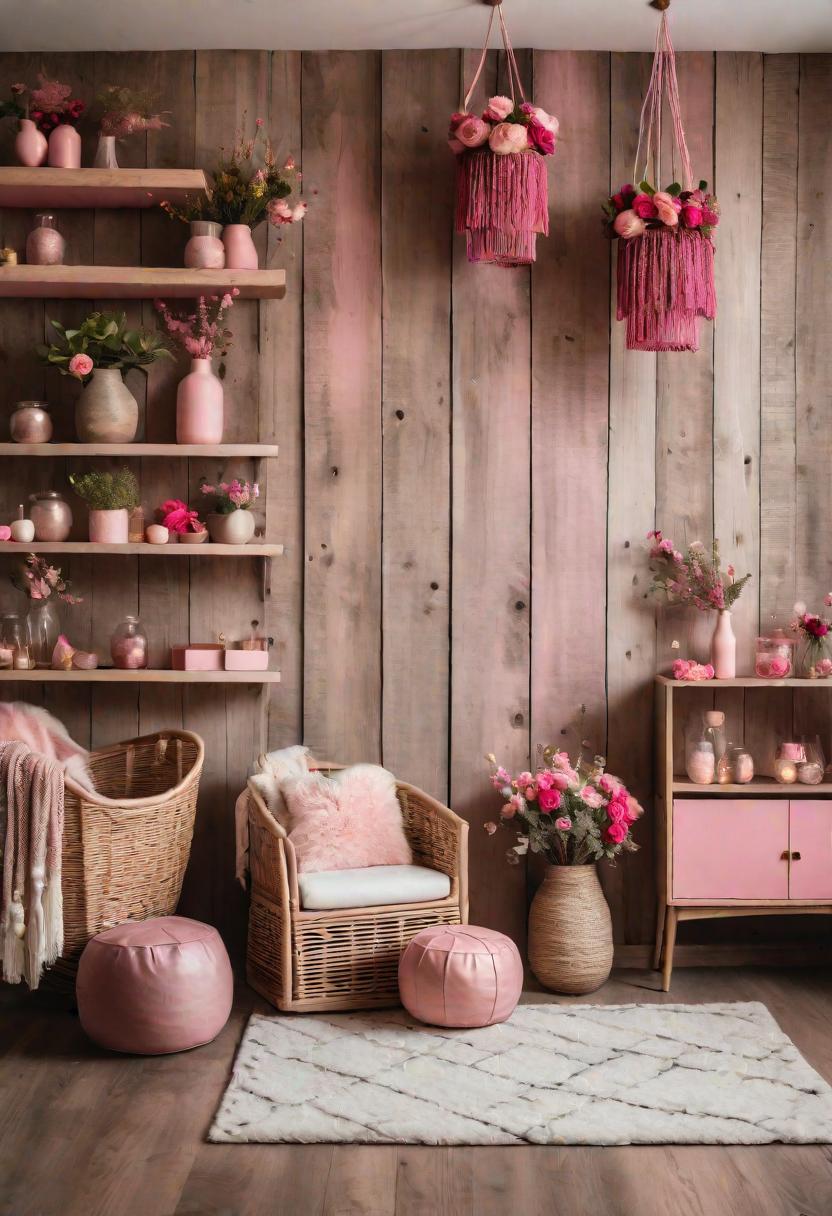 19 Dreamy Pink Boho Kindergarten Ideas: A mixture of warmth, moody and chic Bohemian Style 10 8. Boho Chic Shelf Decor Ideas-0