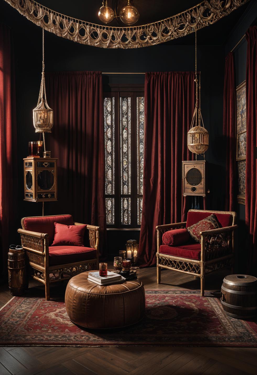 35 Gorgeous Dark Boho Living Room Inspirations 57 34. Boho Cinema Lounge Styling-0