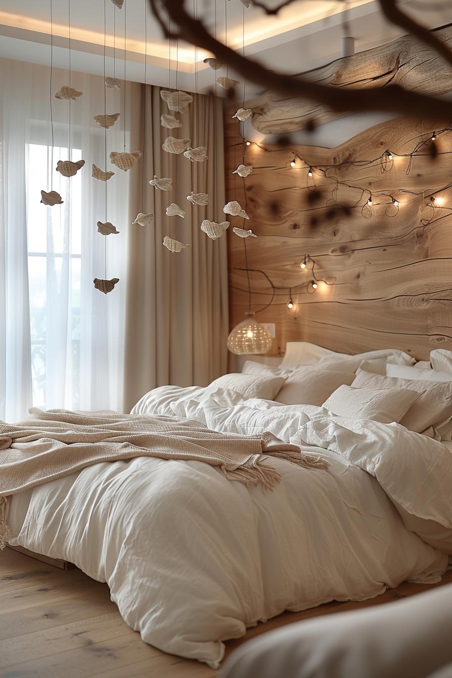 23 Trendy Boho Coastal Bedroom Ideas that you will love 52 18. Boho Coastal Driftwood blanket Mobile-1