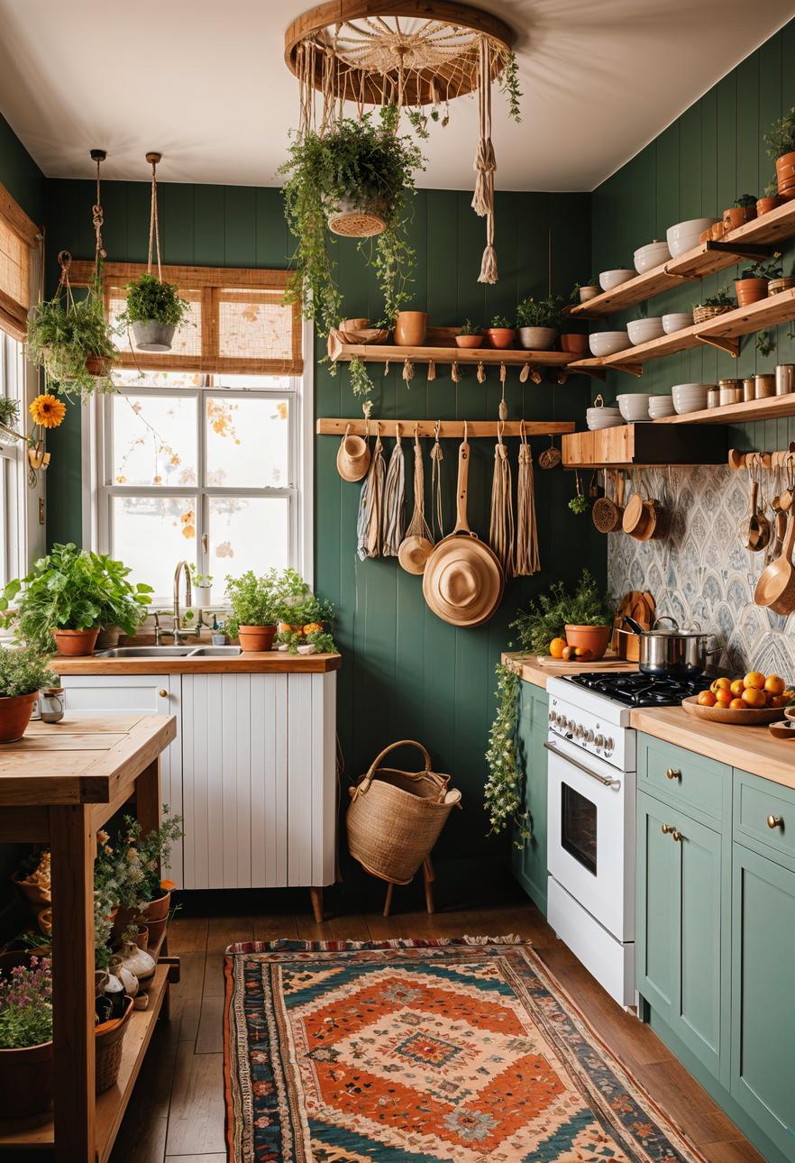 27 Stunning Boho Kitchen Designs That Will Inspire You 33 21. Boho Cottagecore Fusion Inspiration-1