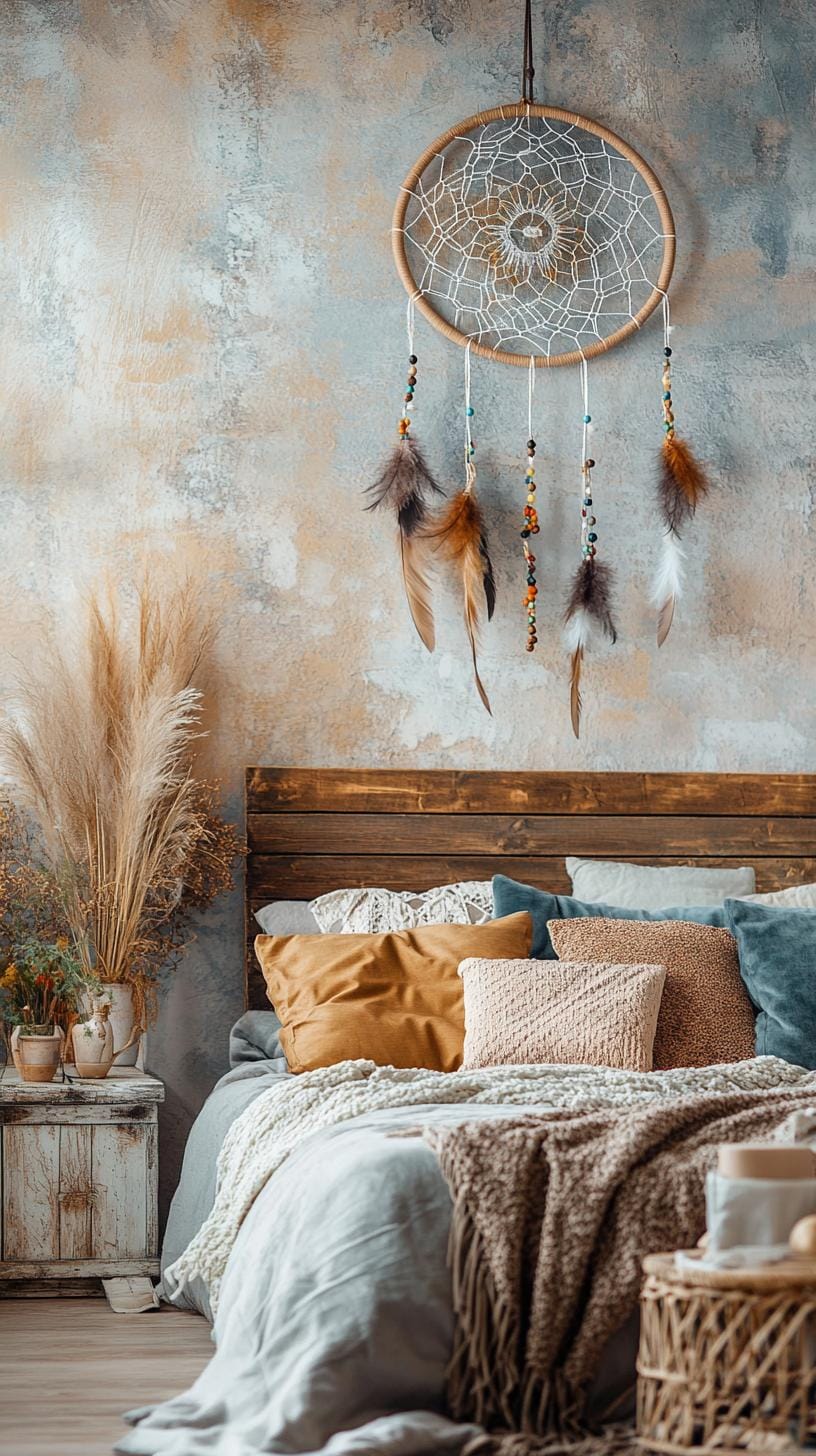 15 unique Boho bedroom -Decor ideas that you have to see 5 1. Boho DIY Dreamcatcher Decoration-2