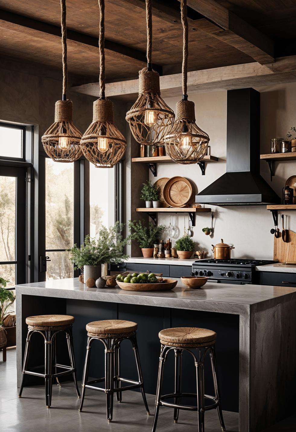 27 Stunning Boho Kitchen Designs That Will Inspire You 37 23. Boho Industrial Kitchen Styling-0