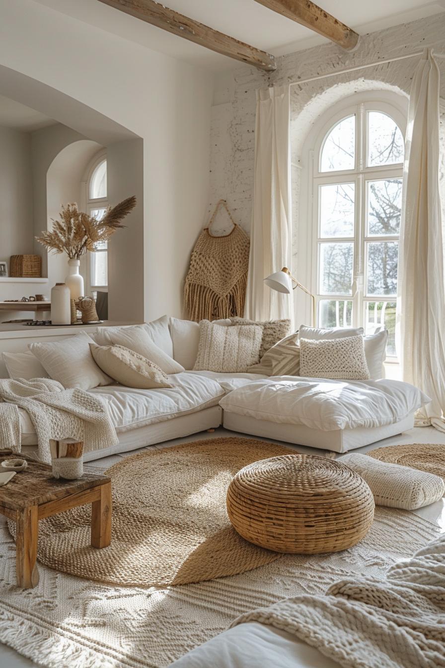 25 Genius Tiny Living Room Ideas 21 6. Boho Light Living Room Decor-1