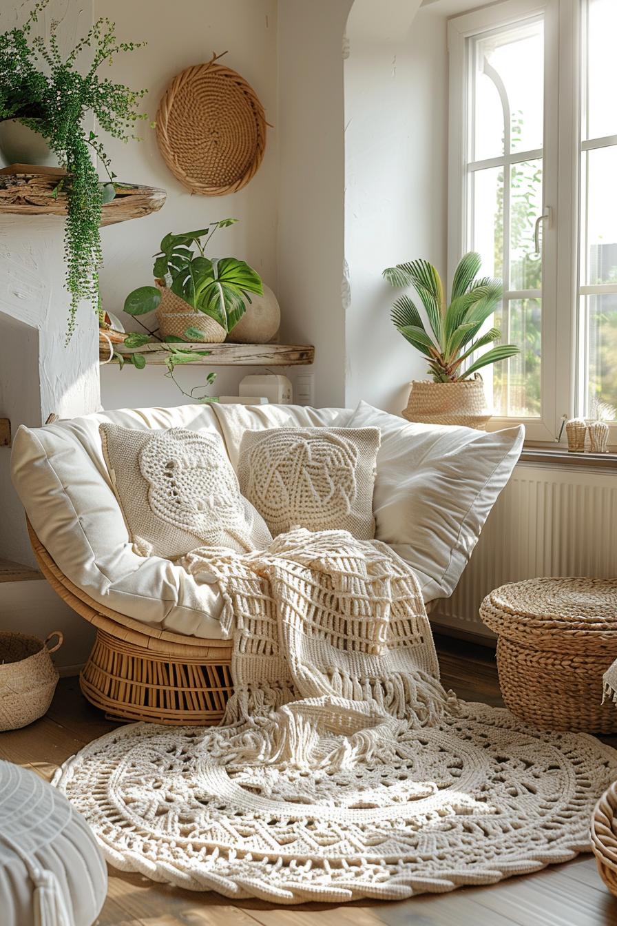 25 Genius Tiny Living Room Ideas 22 6. Boho Light Living Room Decor-2
