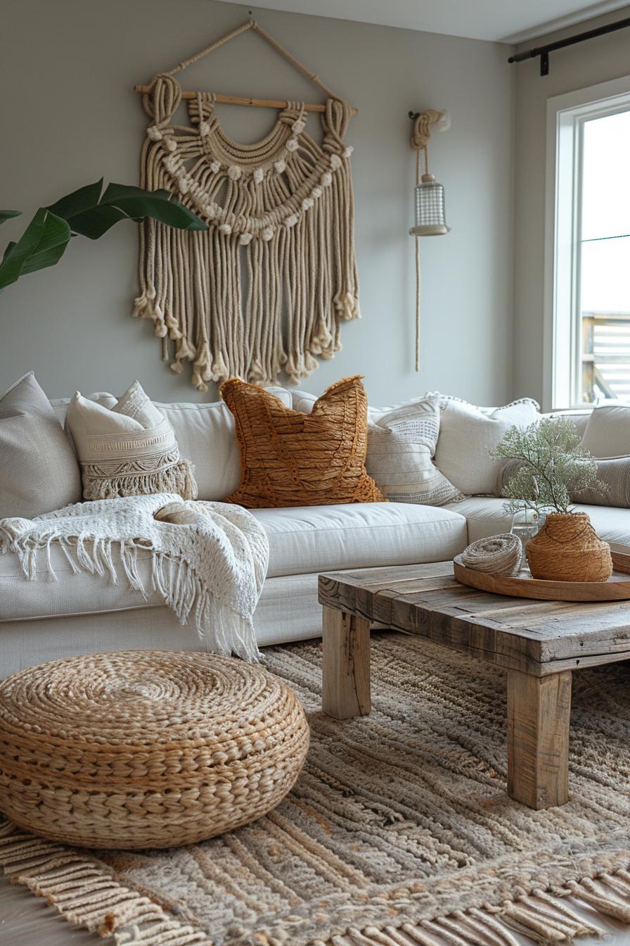 15 chic neutral coasts living room ideas that you will love 35 15. Boho Macrame Wall Decor-0