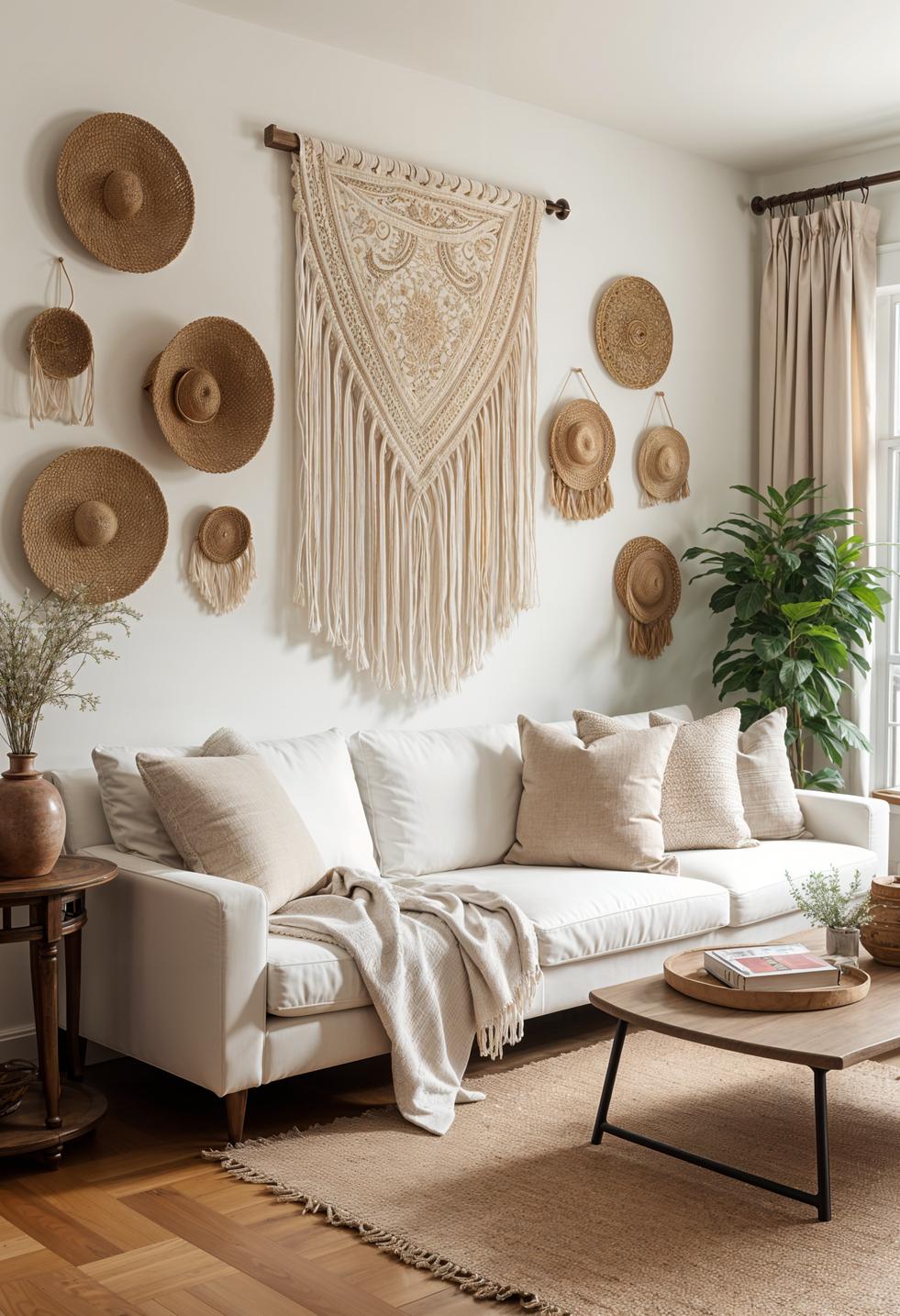 20 breathtaking living room wall decoration ideas 66 19. Boho macrame wall decoration ideas-1