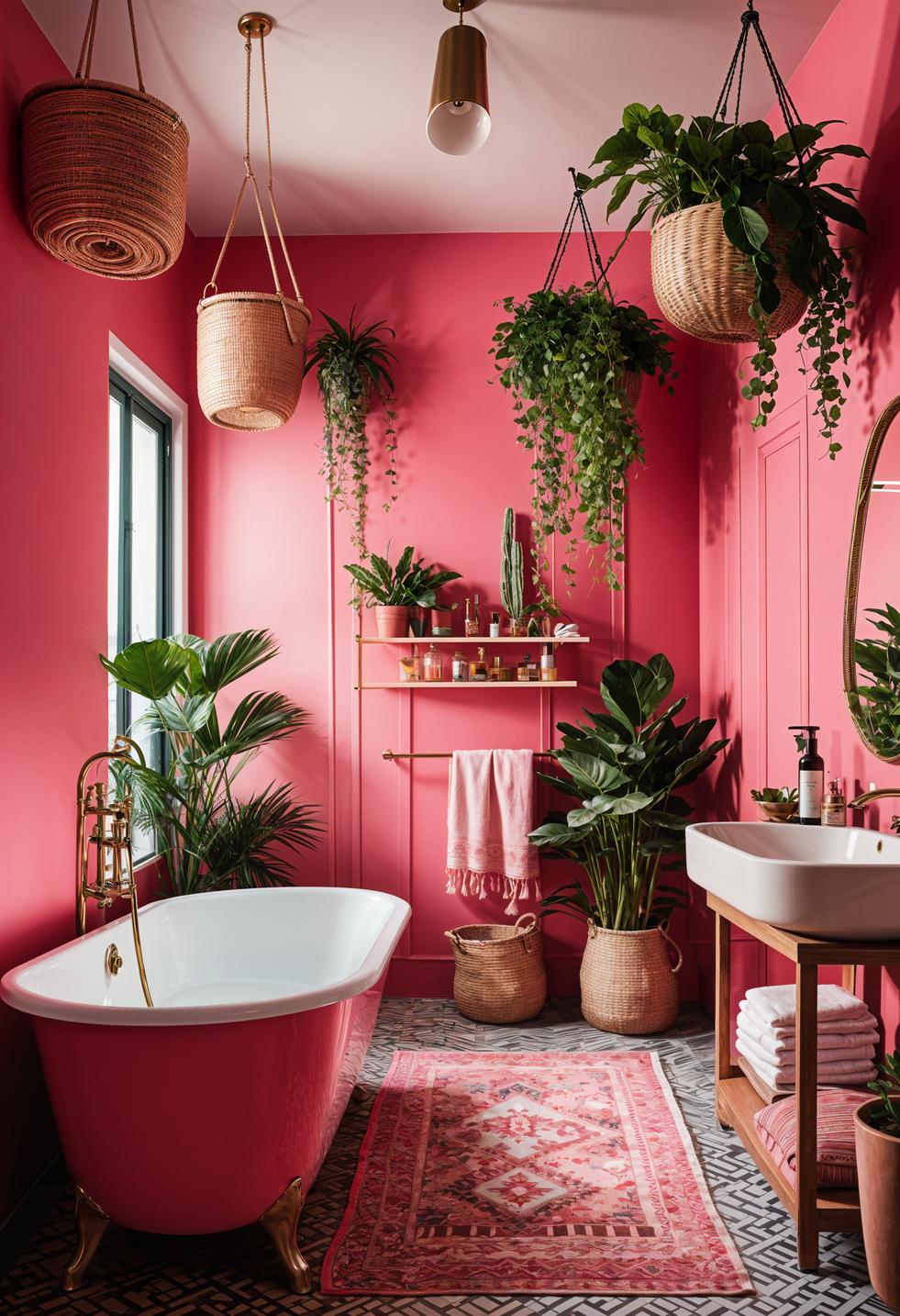 22 trendy pink bathroom designs to copy 22 14. Boho pink bathroom escapade-0