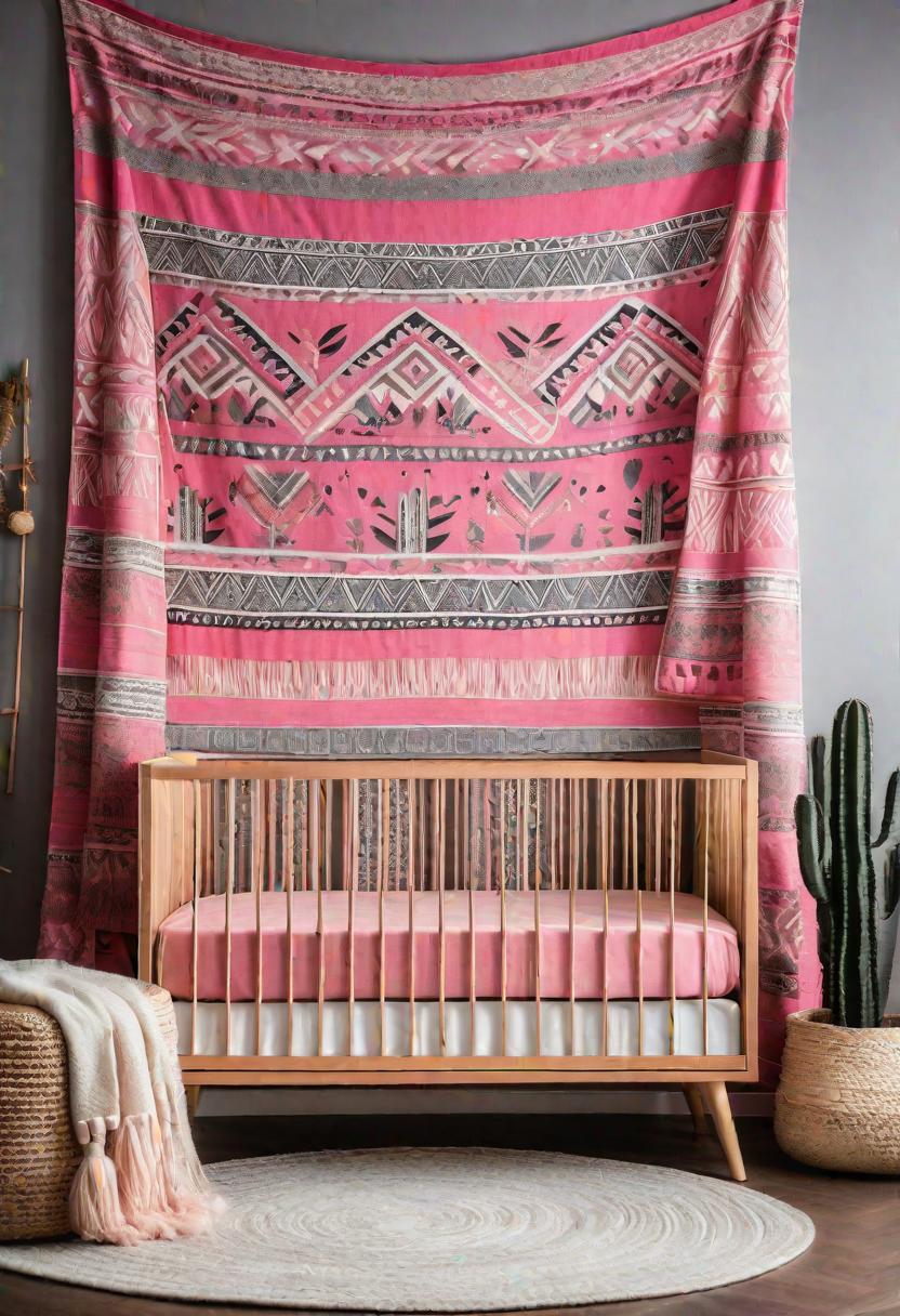 19 Dreamy Pink Boho Kindergarten Ideas: A mixture of warmth, moody and chic Bohemian style 13 10. Boho Tapestry Nurery Inspiration-0