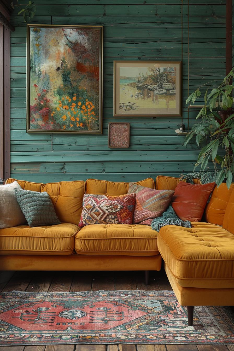 19 beautiful boho in the middle of the century modern living room 54 18. Boho Textile Art Showcase-1