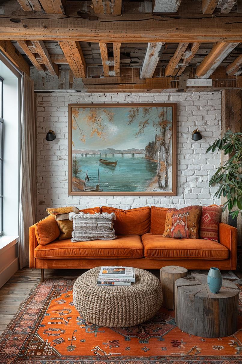 19 beautiful boho in the middle of the century modern living room 55 18. Boho Textile Art Showcase-2