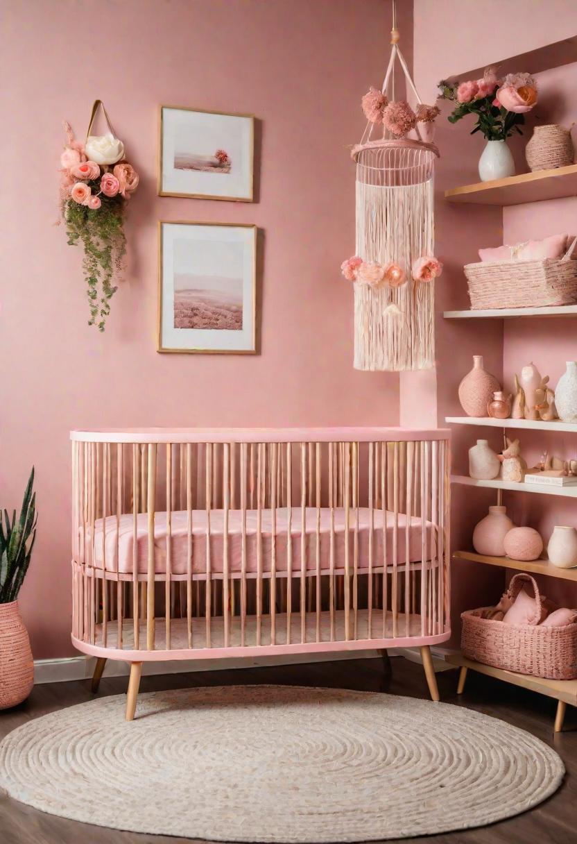 19 Dreamy Pink Boho Kindergarten Ideas: A mixture of warmth, moody and chic Bohemian Style 26 17. Boho vase floating shelf-1