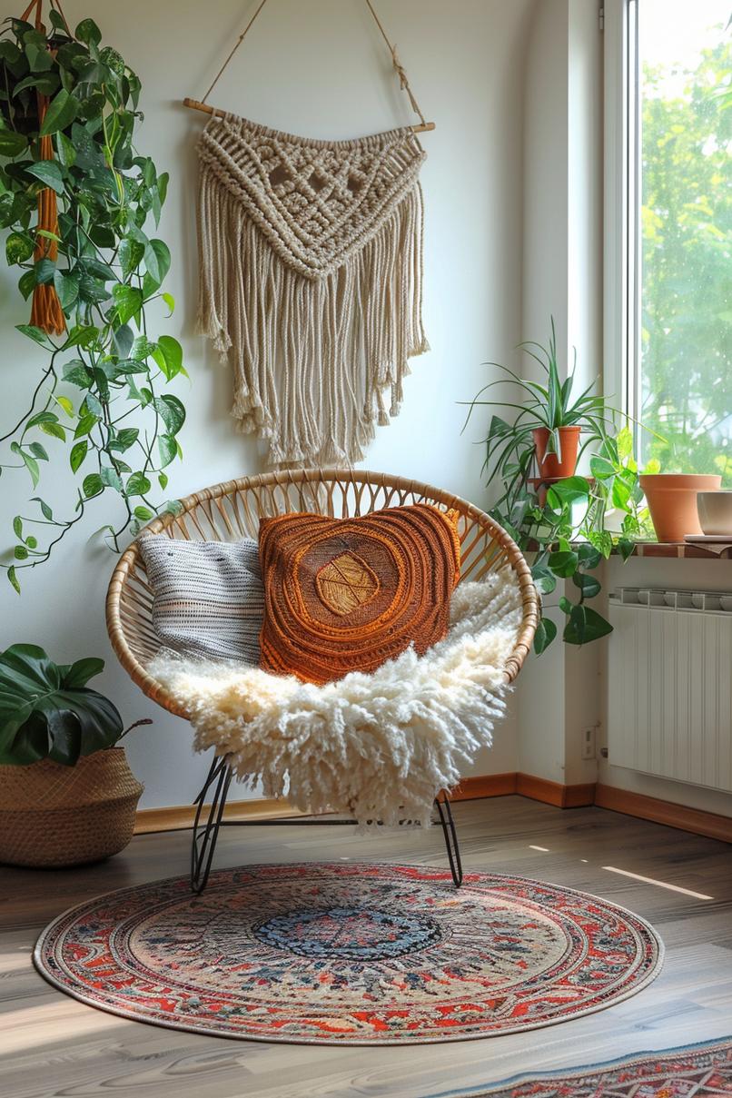 19 unique earthy living room ideas for a cozy makeover 9 3. Boho Vibe with rattan Accents-0