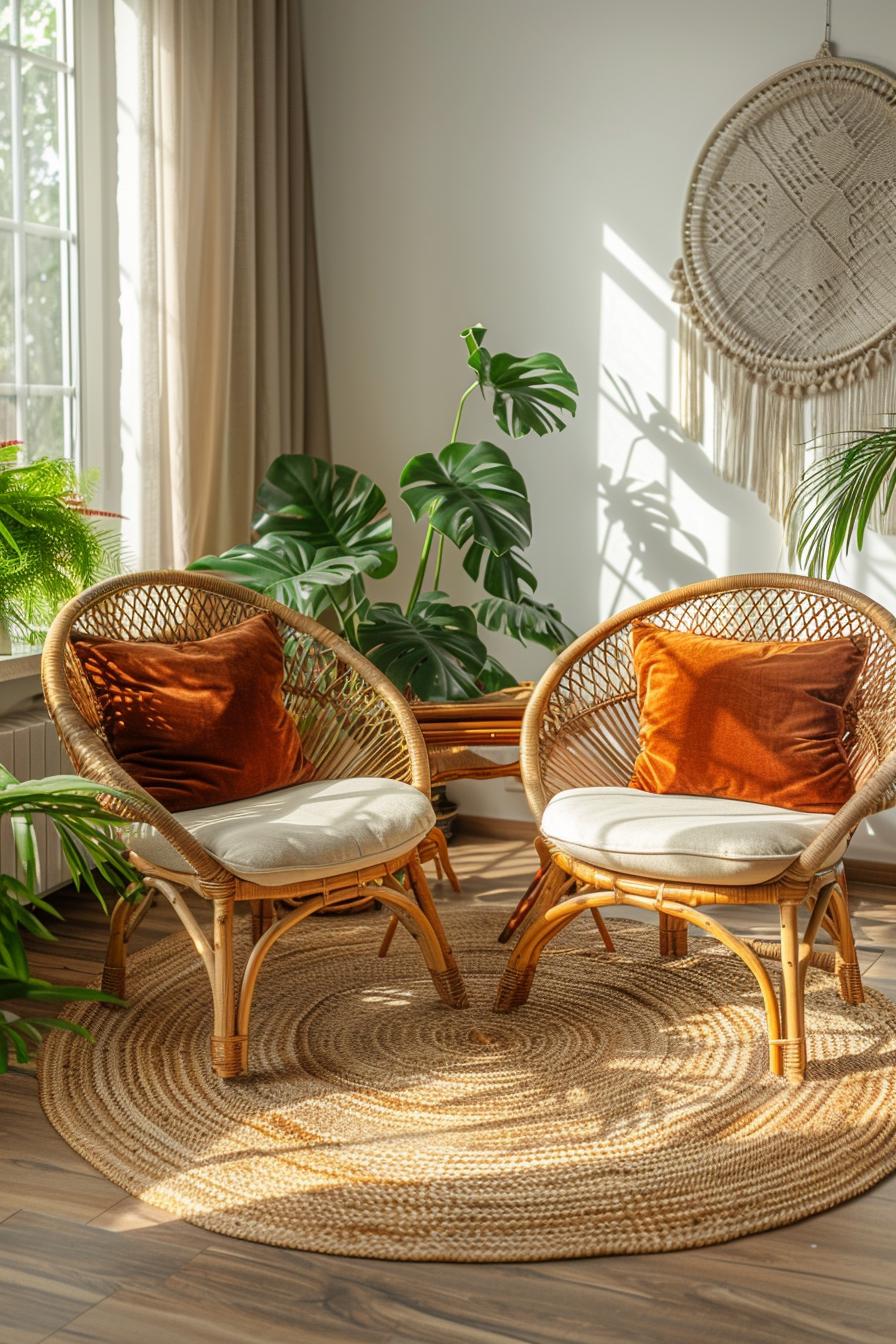 19 unique earthy living room ideas for a cozy makeover 11 3. Boho Vibe with rattan Accents-2