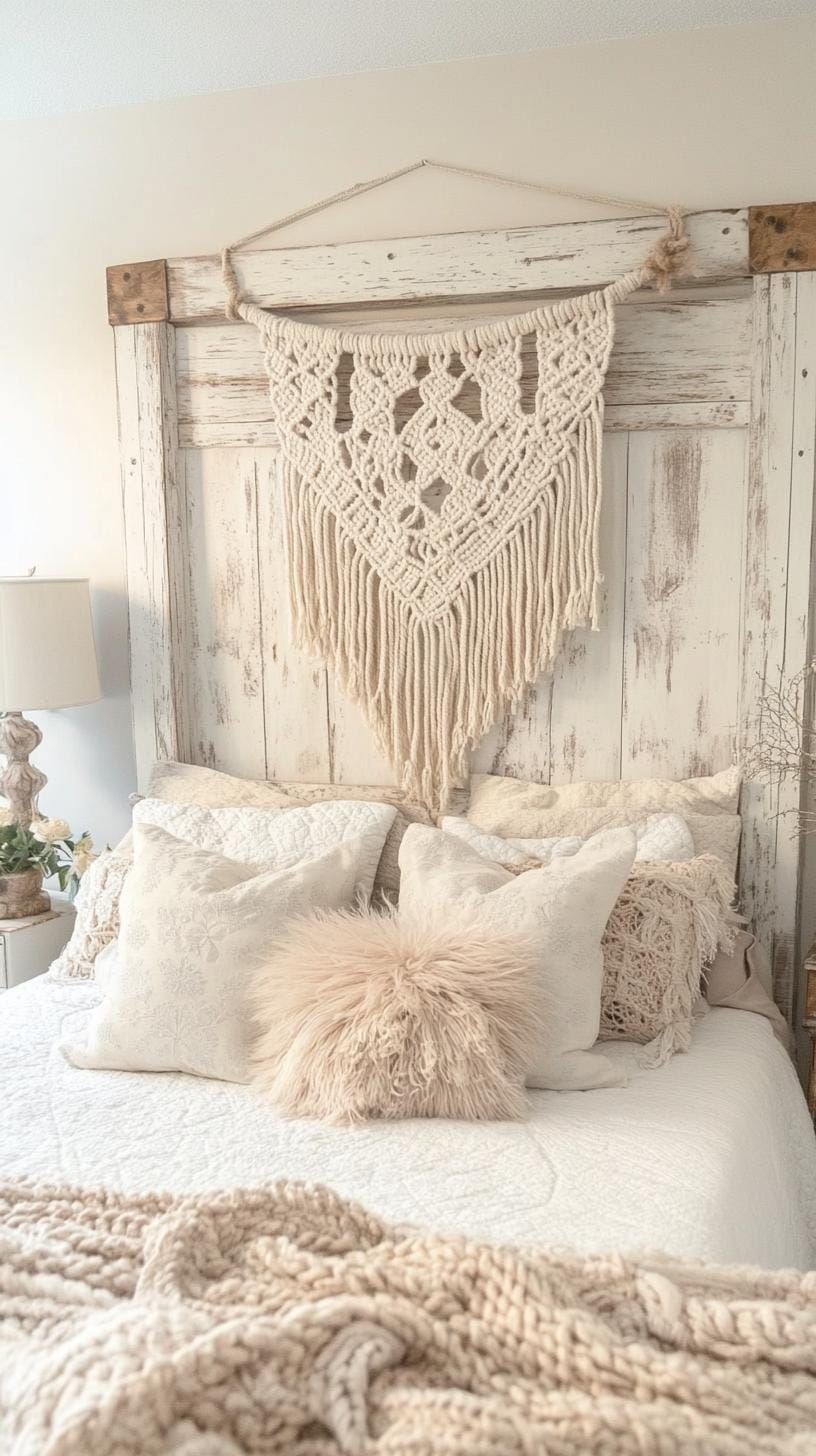 15 unique Boho bedroom -Decor ideas that you have to see 10 3 .. Boho Wall Hanging Headboard Idea-1