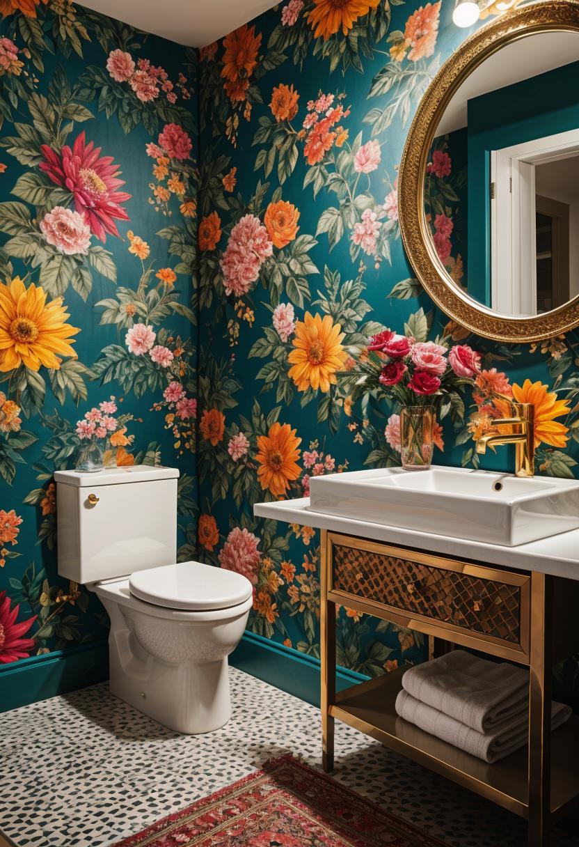 27 Dreamy Boho Bathroom Inspirations for Your Home Makeover 6 4. Bold Boho Wallpaper Trends-0