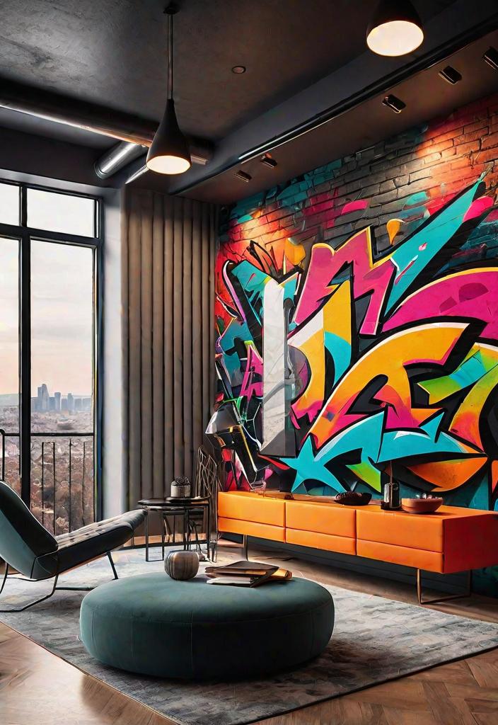 40 Breathtaking accent walls in living room Ideas 33 30. Bold Graffiti Accent Walls-0