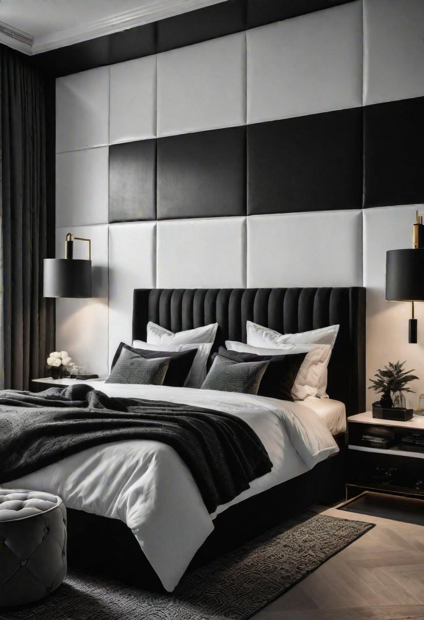 45 Black and White Bedroom Ideas for Timeless Elegance 16 14. Bold Monochromatic Headboards-0
