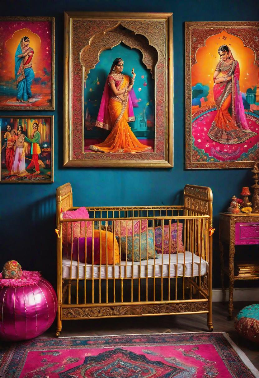 61 Dreamy Nursery Room Inspirations: From Cozy Corners to Whimsical Themes 64 42. Bollywood Boudoir Glamour-0