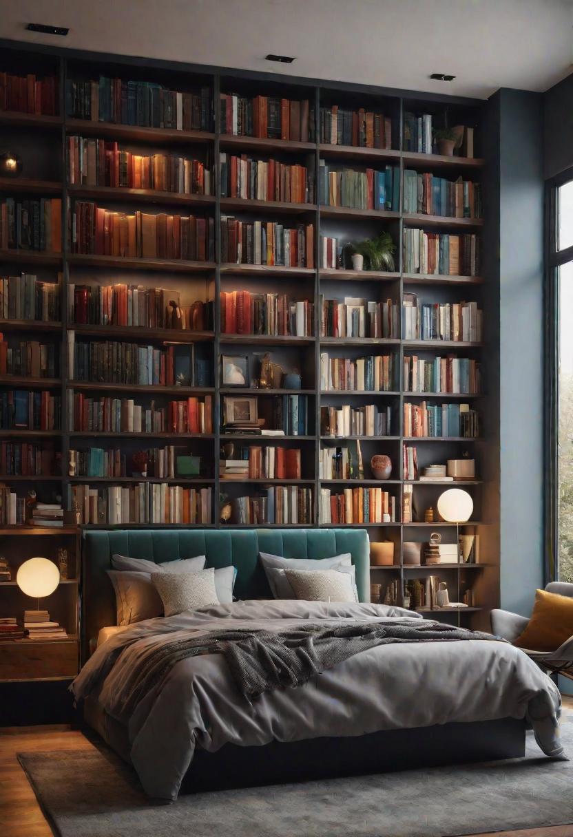 35 Stunning Bedroom Accent Walls for a Cozy Makeover 20 10. Book Lover's Dream Library Wall-0