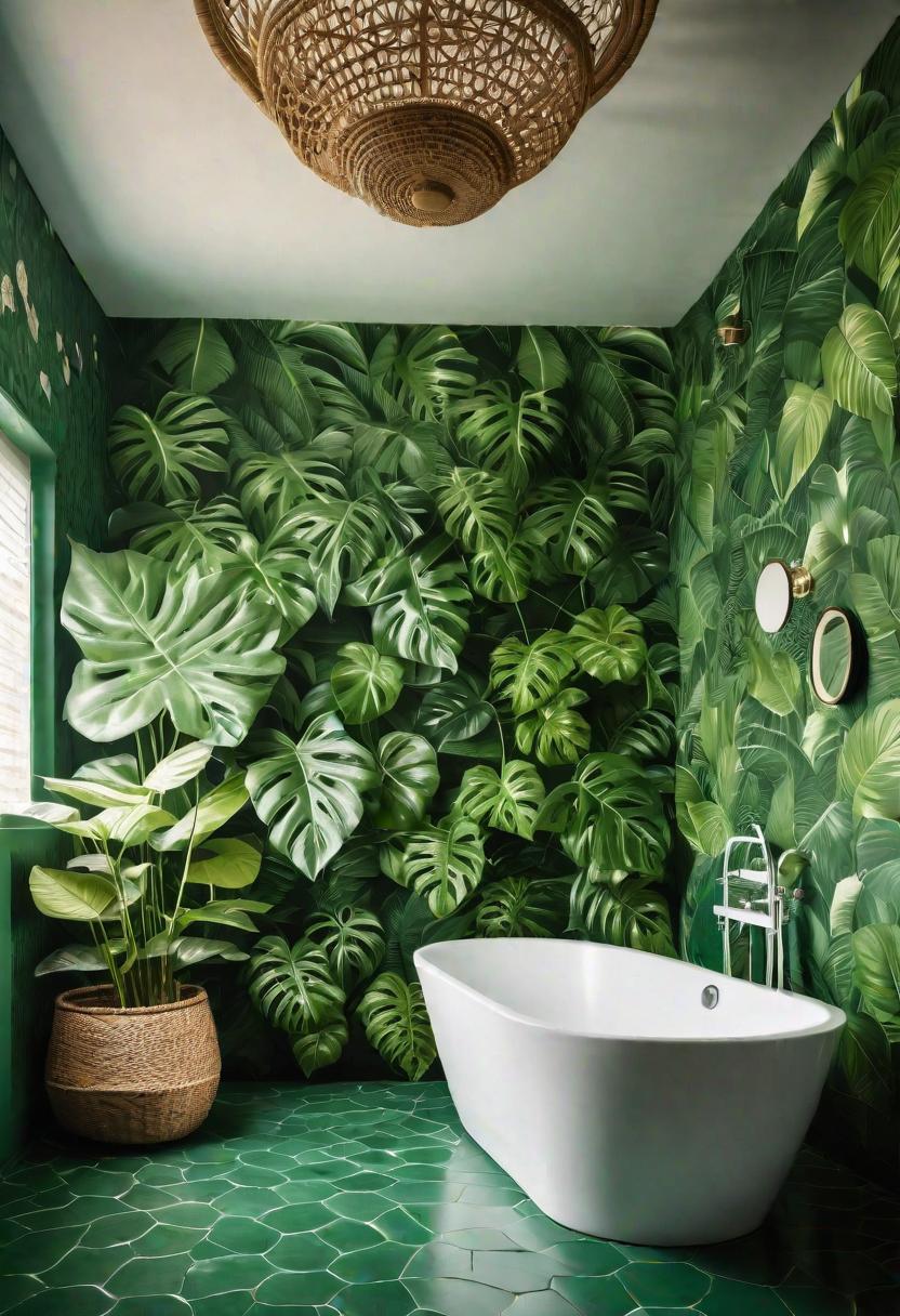 27 wunderschöne grüne Badezimmerideen für einen frischen Look 18 12. Botanische Badezimmerdekor Trends-0