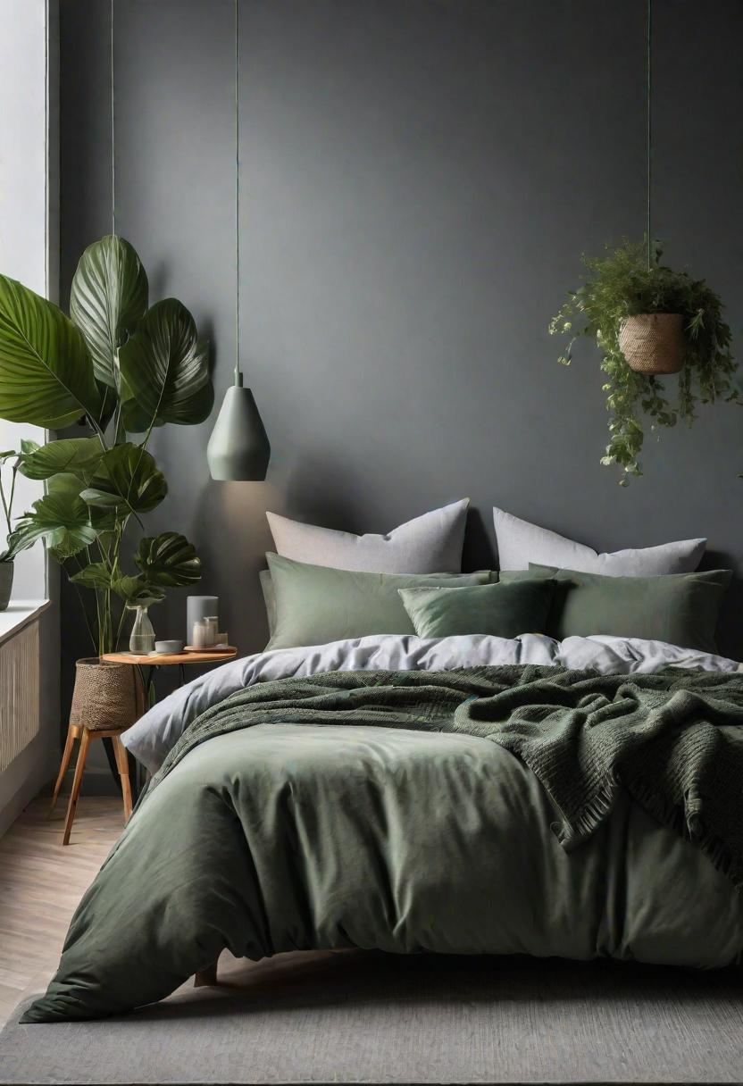47 Stunning Grey Bedroom Ideas for An Elegant Bedroom Design 45 43. Botanical Grey Bedroom Decor-0
