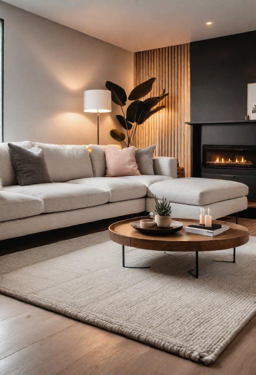 Small Space, Big Impact: 34 Minimalist Living Room Ideas for Every Apartment 17 15. Brightening with Light-Colored Rug-0