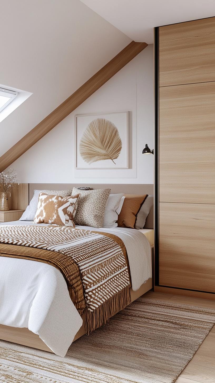 15 genius small attic bedroom ideas to maximize the room 6 2. Built-in wardrobe with sliding doors: Save space with a streamlined built-in wardrobe with sliding doors-0