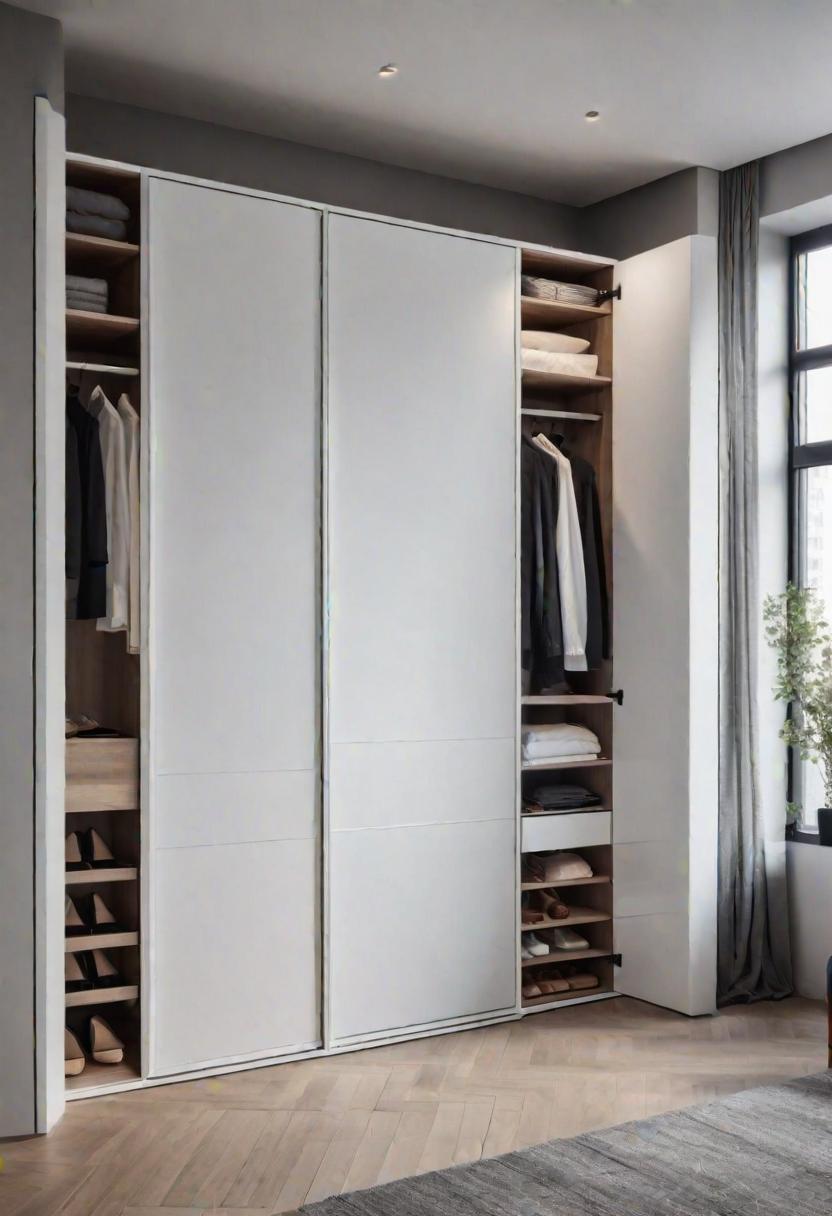 21 Serene minimalist bedroom ideas for 2024 18 16. Installed wardrobes for minimalist bedroom-0