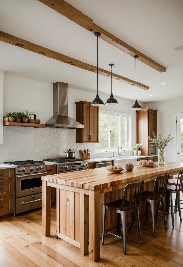 33 Modern Farmhouse Kitchen Ideas: Blending Rustic Charm with Contemporary Design 8 6. Butcher Block Countertops Feature-0