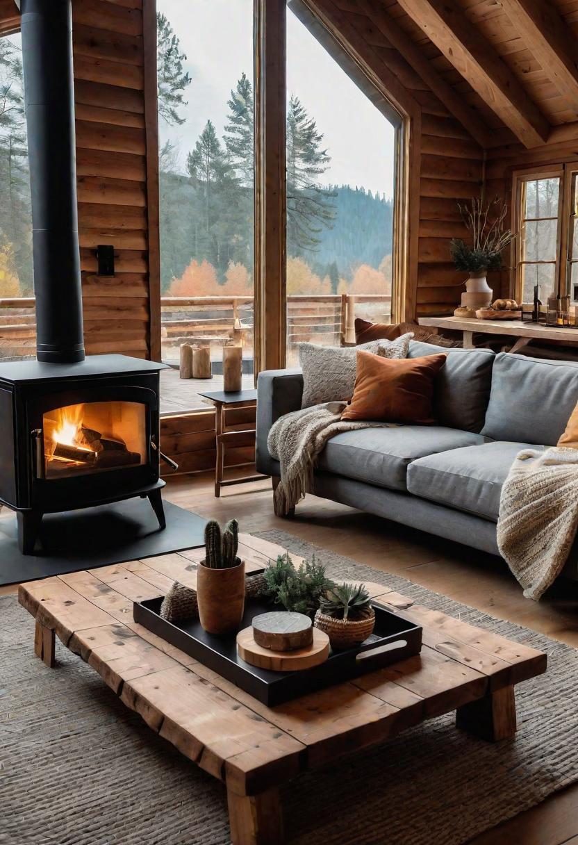 43 Modern Living Room Inspirations: Chic, Spacious, and Vibrant 25 23. Cabin Coziness with Style-0