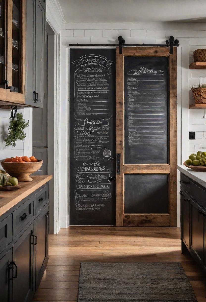 33 Modern Farmhouse Kitchen Ideas: Blending Rustic Charm with Contemporary Design 20 16. Chalkboard Pantry Door Inspiration-0