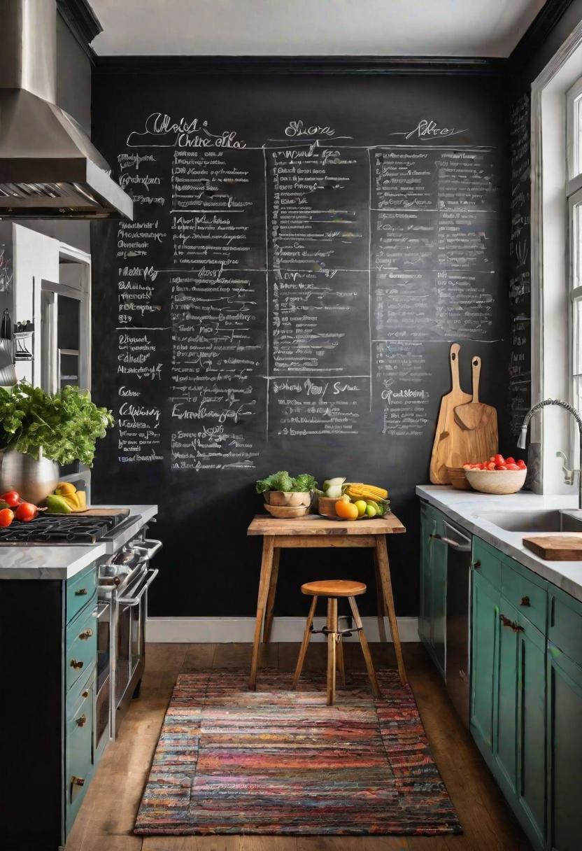 43 Aesthetic Kitchen Ideas to Transform Your Space 6 4. Chalkboard Wall Functionality-0