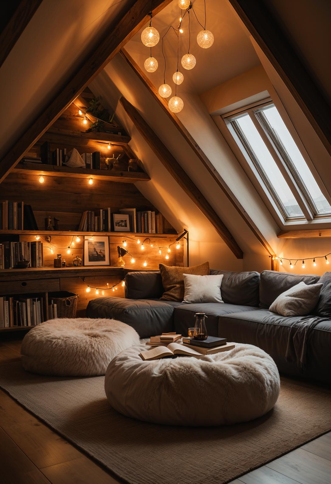48 Super Cute Dream Room Inspirations for Ultimate Coziness! 22 15. Charming Attic Beanbag Nook-0
