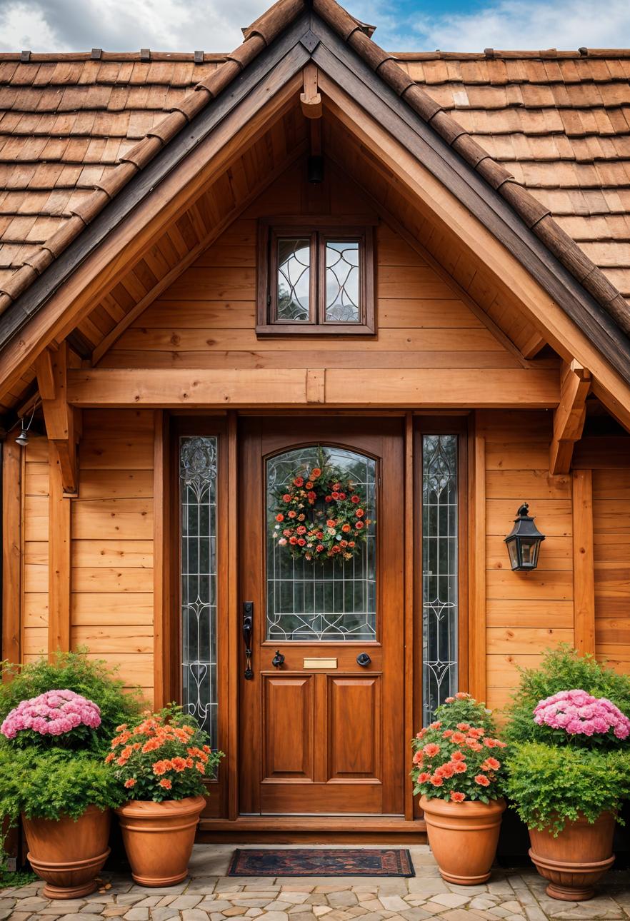 29 Stunning Wooden Door Designs for Main Entrances 44 20. Charming Cottage Door Design Ideas-1