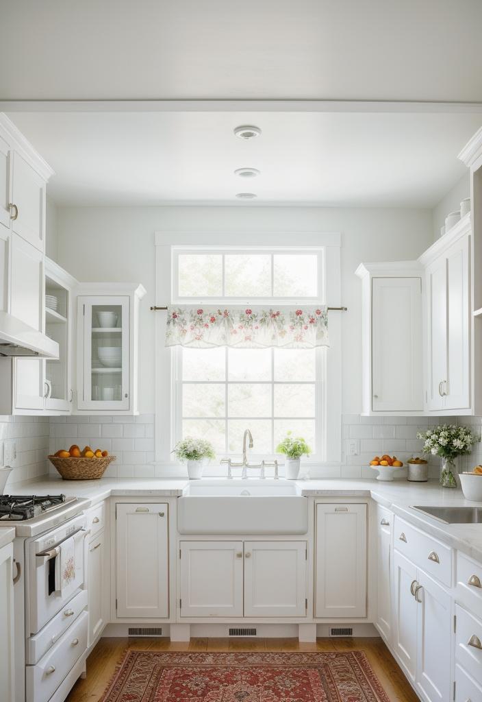27 atemberaubende weiße Küchenschränke: Ideen, um Ihren Raum mit zeitloser Eleganz aufzuhellen 28 22. Charming Cottage Kitchen Design-0