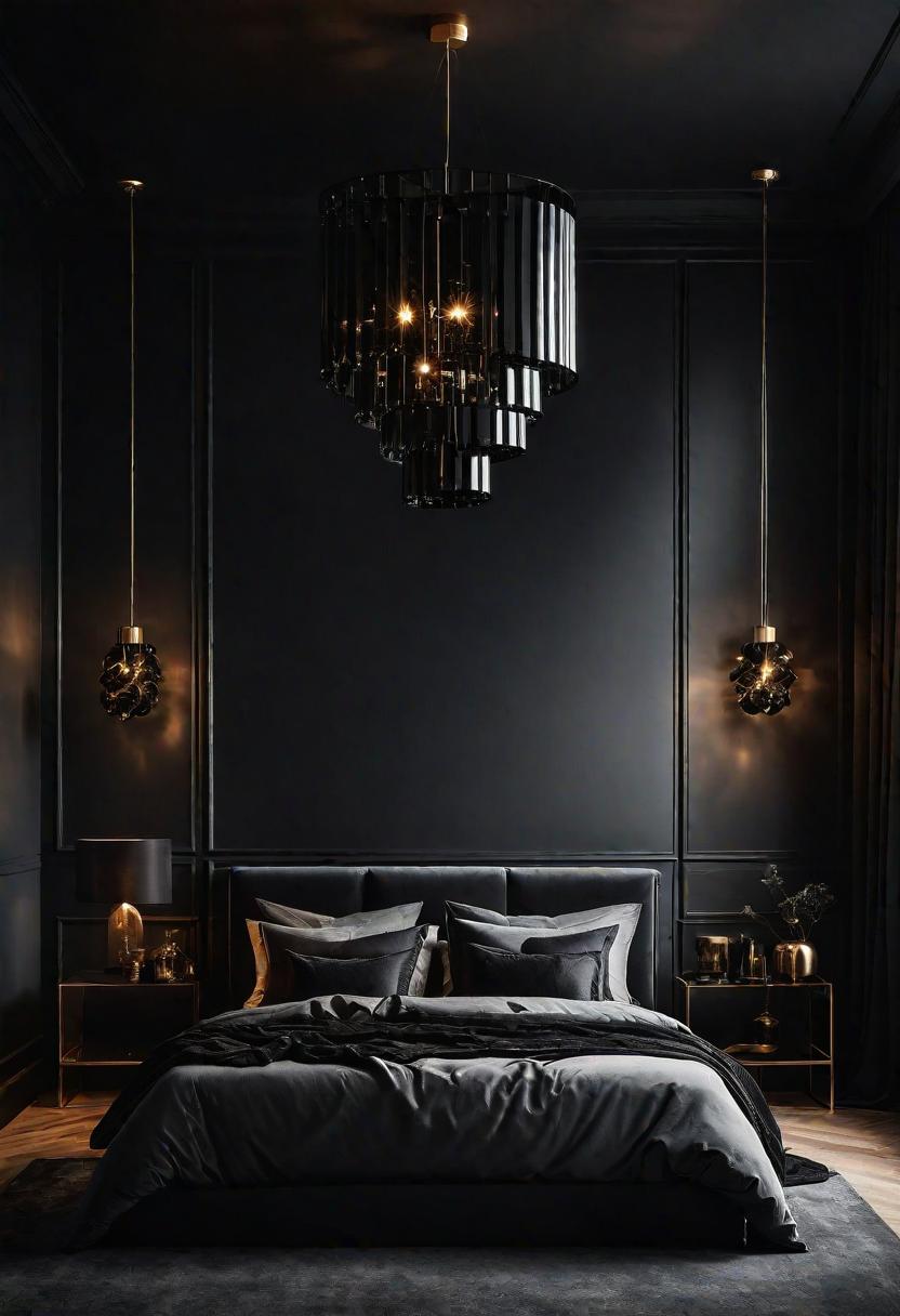 18 brave black bedroom ideas: hug elegance 21 16. Chic Black Lighting Statements-0