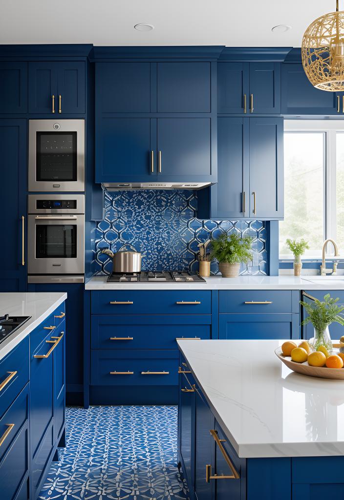 39 Trendy Blue Kitchen Cabinet Ideas: with Cool, Sophisticated Vibes 20 14. Chic Blue Kitchen Cabinets Section-1