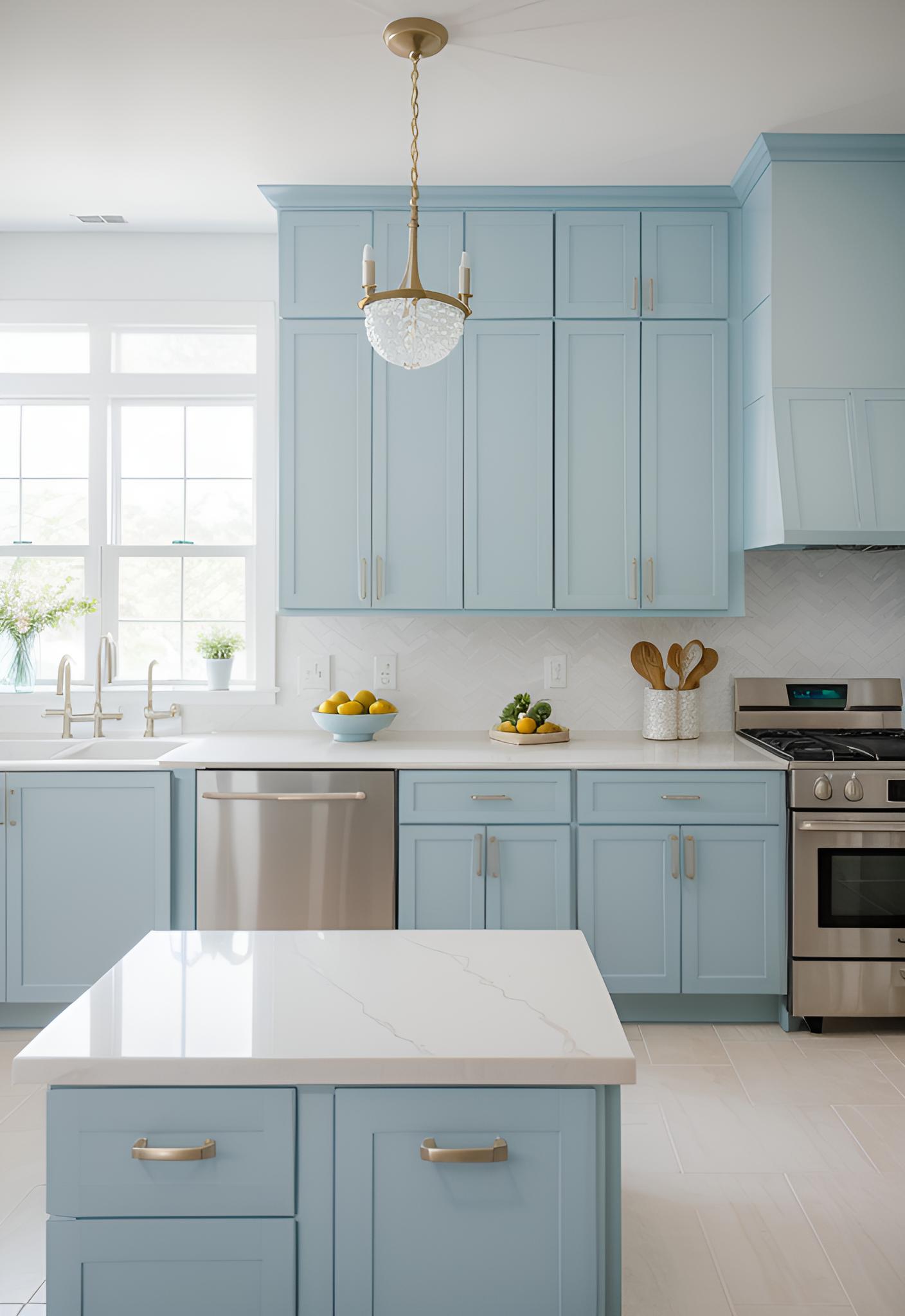 39 Trendy Blue Kitchen Cabinet Ideas: with Cool, Sophisticated Vibes 33 26. Chic Blue Kitchen Cabinets Trend-0