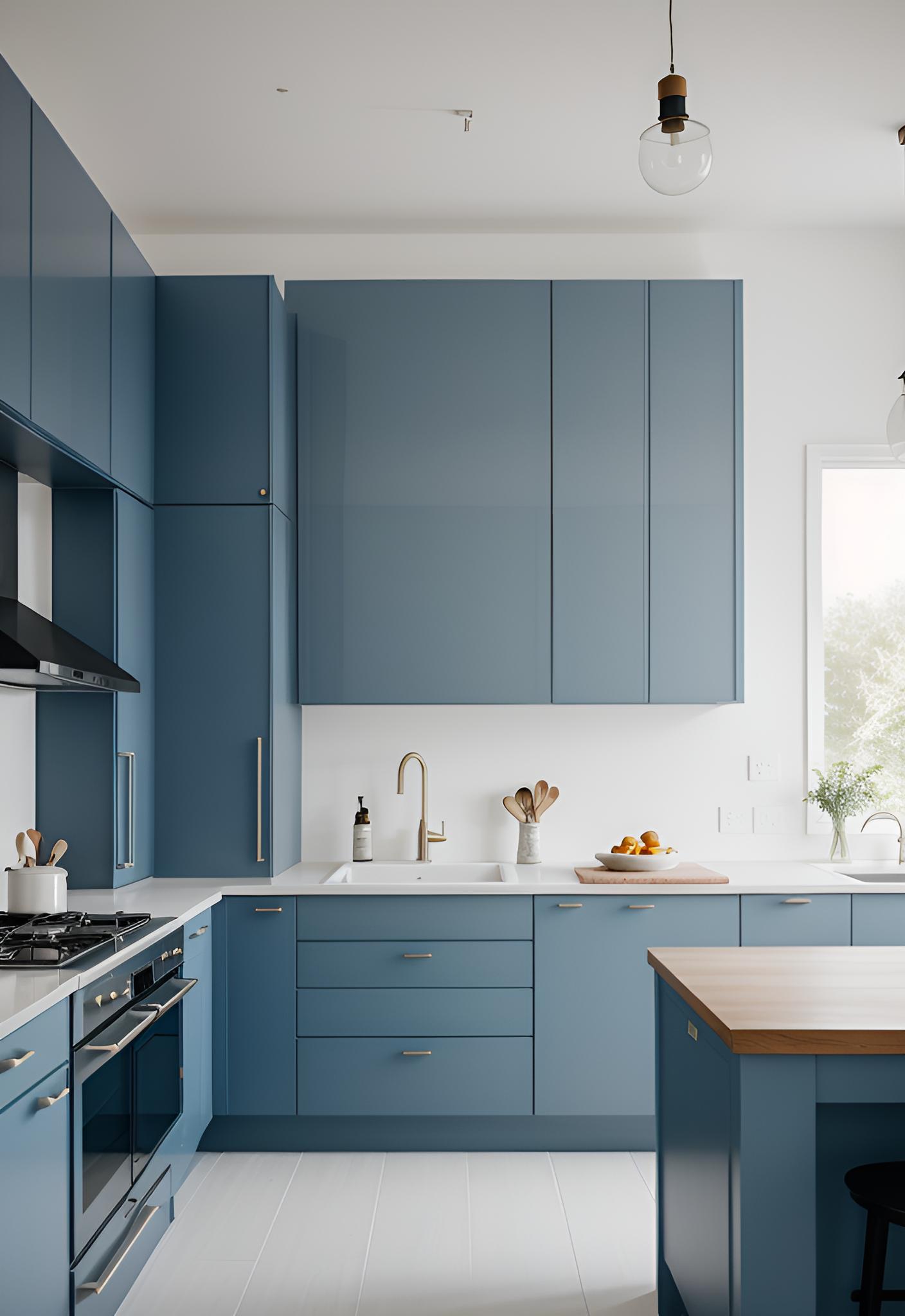 39 Trendy Blue Kitchen Cabinet Ideas: with Cool, Sophisticated Vibes 43 35. Chic Blue Kitchen Inspiration-0