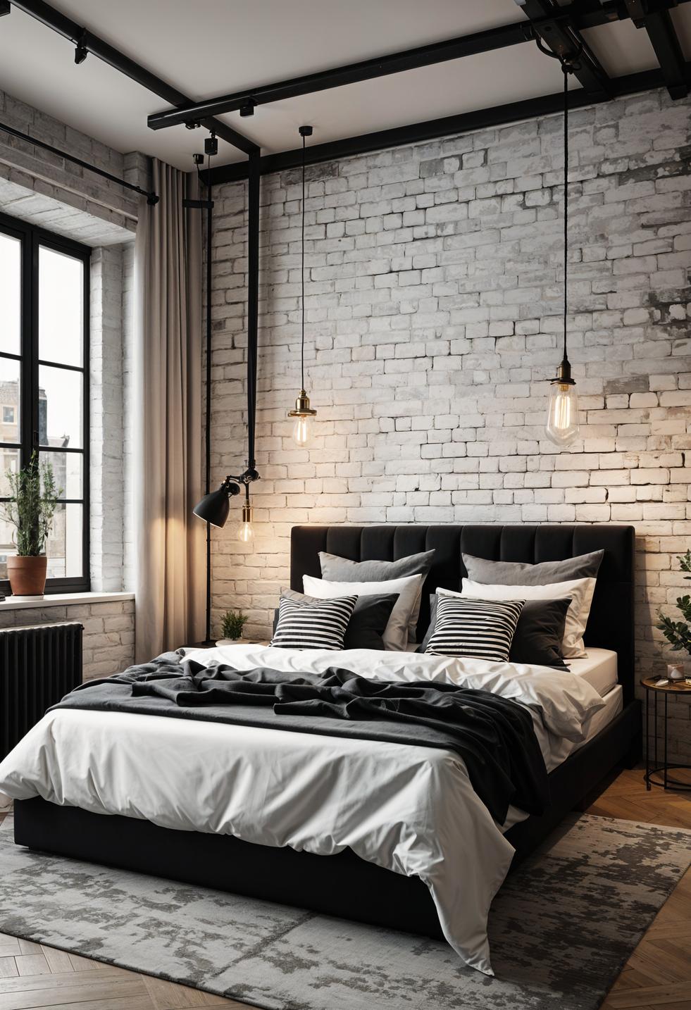 39 Dreamy Bedroom Decor Ideas (New) 28 22. Chic Brick Bedroom Decor-1