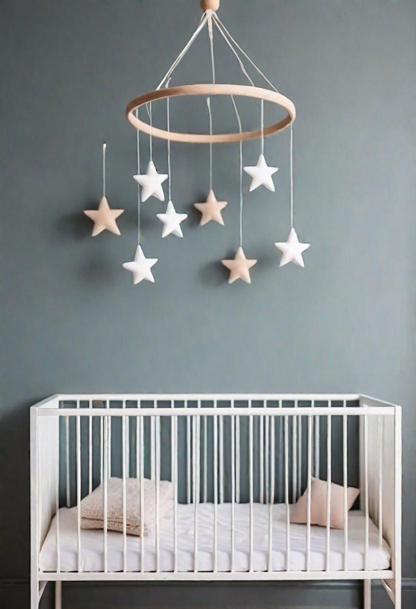 37 Sleek Minimalist Nursery Ideas: Modern, Serene Designs 15 12. Chic Crib Mobiles for Minimalist Nursery-0