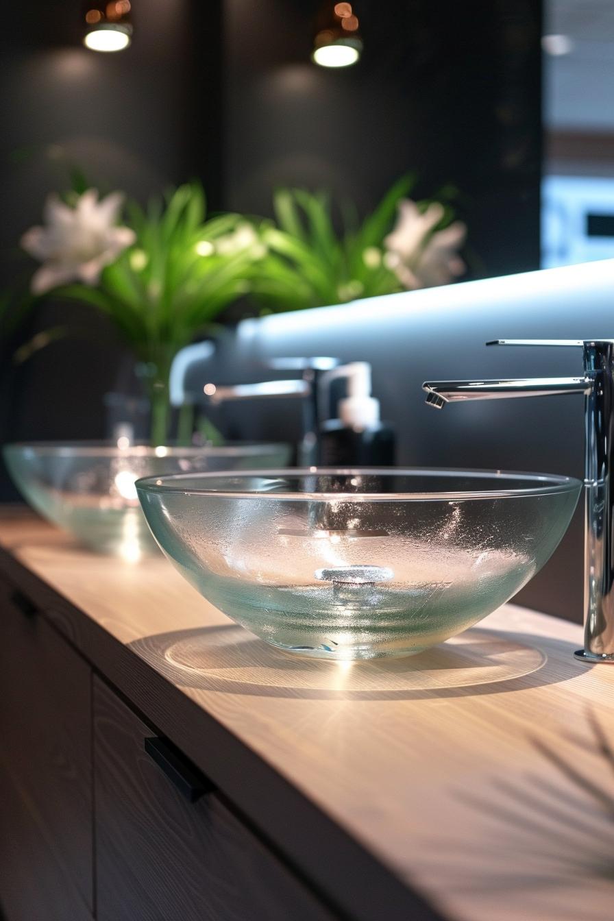 19 breathtaking modern bathroom designs for your home 5 2. Chic glass sink and taps-0