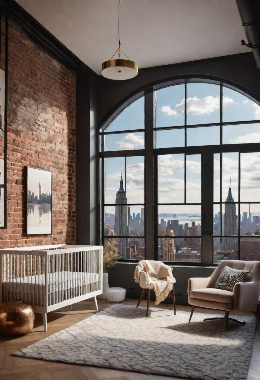 61 Dreamy Nursery Room Inspirations: From Cozy Corners to Whimsical Themes 77 54. Chic Loft Nursery Room Inspiration-0
