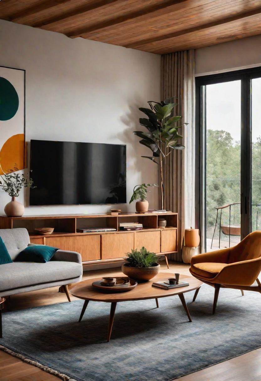 45 Warm & Inviting Cozy Living Room Ideas for Ultimate Relaxation 9 7. Chic Mid-Century Living Room-0