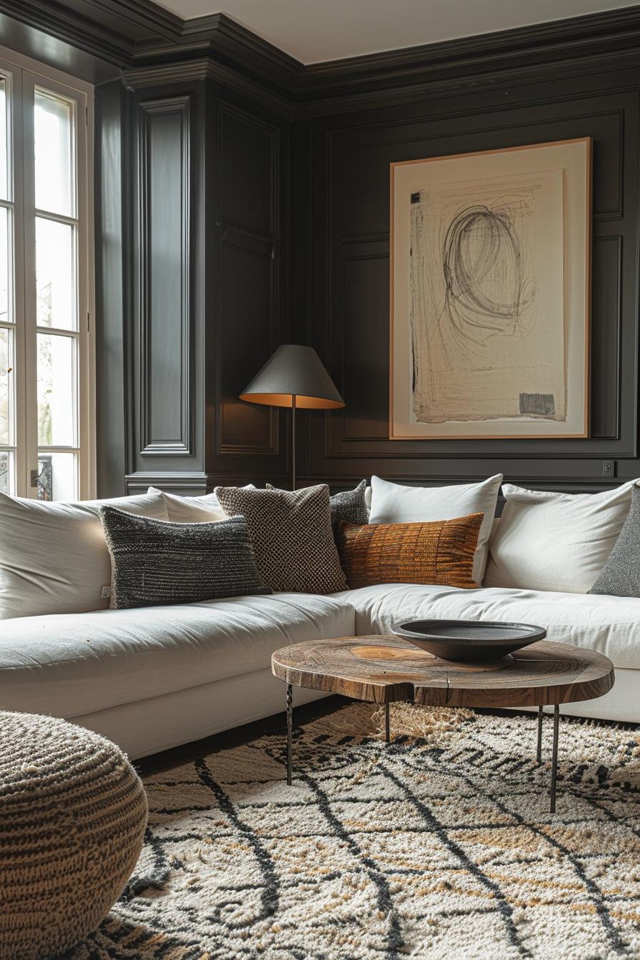 15 trendy, moody neutral living room designs to inspire 21 10. Chic Minimal Wollpiche-0